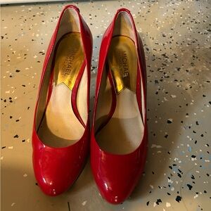 Michael Kors Red Patent Leather Pointed-Toe Heels